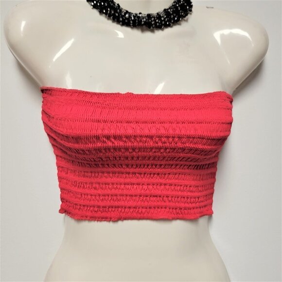 Pink Strapless Crop Top Bandeau Tube - Picture 1 of 3